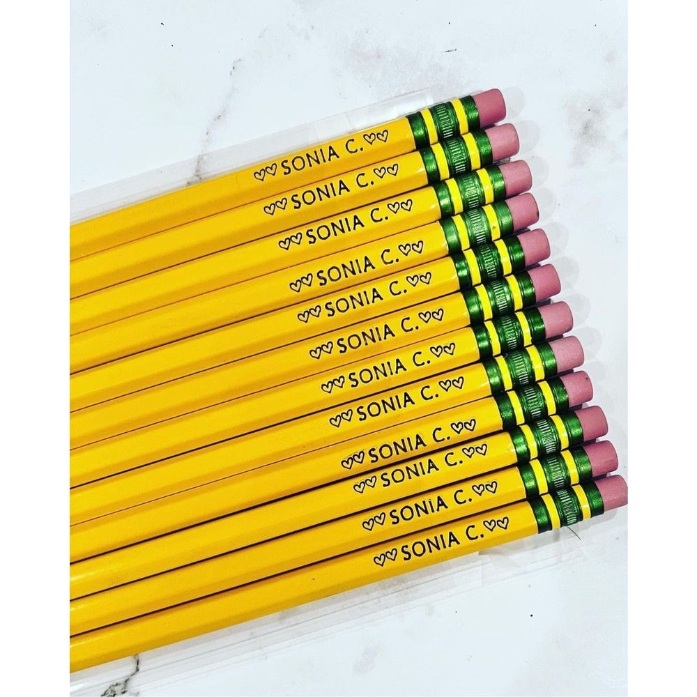 Personalized pencils. Pack of 10. Mix and match colors